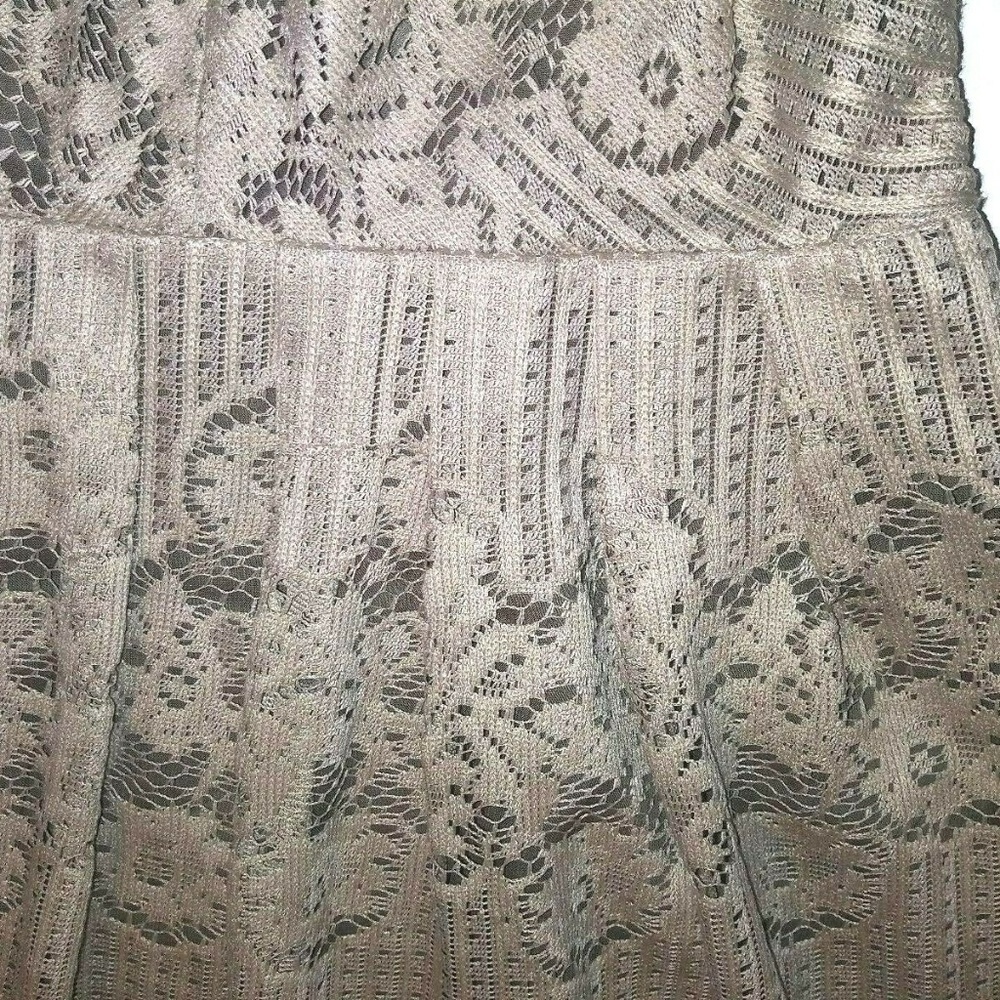 FREE PEOPLE “Rocco” Lace overlay Dress Taupe sleeveless Keyhole back/backless - Picture 5 of 9